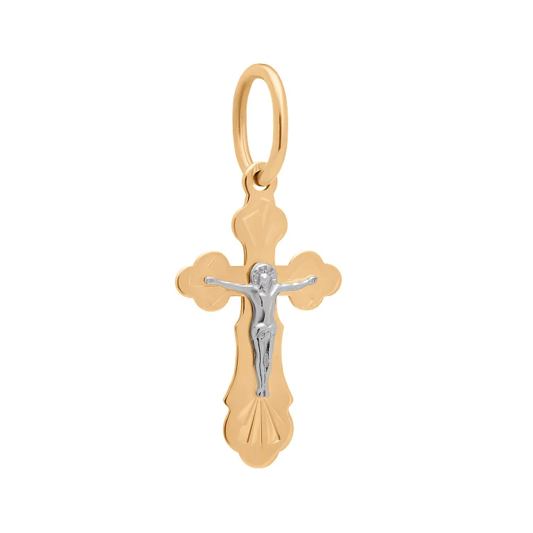 Крестик православный в комбинированном золоте. Артикул 131037: цена, отзывы, фото – купить в интернет-магазине AURUM