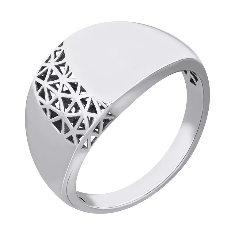 Кольцо серебряное с платиновым покрытием. Артикул 7501/500801-Пл: цена, отзывы, фото – купить в интернет-магазине AURUM