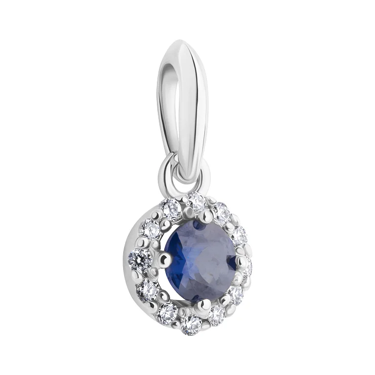 Подвес из белого золота с сапфиром и бриллиантами - 2135792