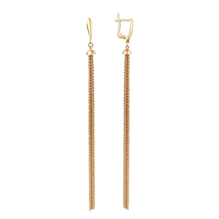 Золоті сережки з підвісами. Артикул 480051: ціна, відгуки, фото – купити в інтернет-магазині AURUM