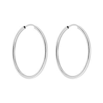 Сережки-кільця з білого золота  - 2250812