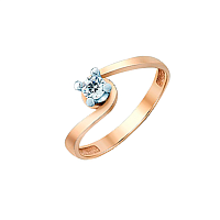 Кольцо из красного золота с бриллиантом. Артикул 880214: цена, отзывы, фото – купить в интернет-магазине AURUM