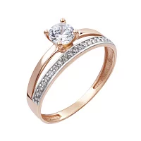 Золотое кольцо с цирконием. Артикул 1101429101: цена, отзывы, фото – купить в интернет-магазине AURUM