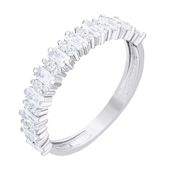 Кольцо из серебра с фианитами - 1549902