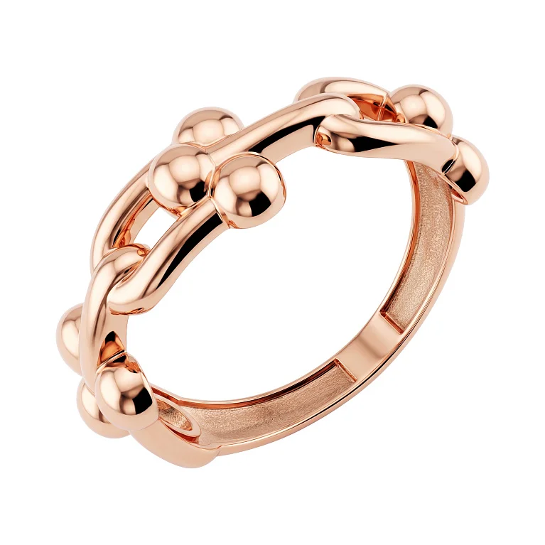 Каблучка з червоного золота "Ланки" - 2182978