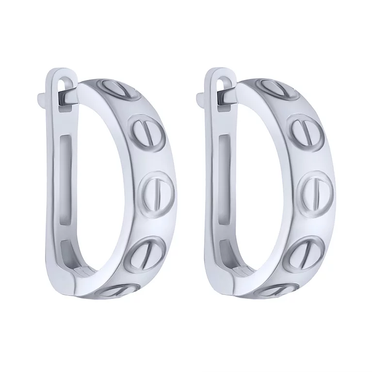 Сережки срібні "Love". Артикул 7502/9102: ціна, відгуки, фото – купити в інтернет-магазині AURUM