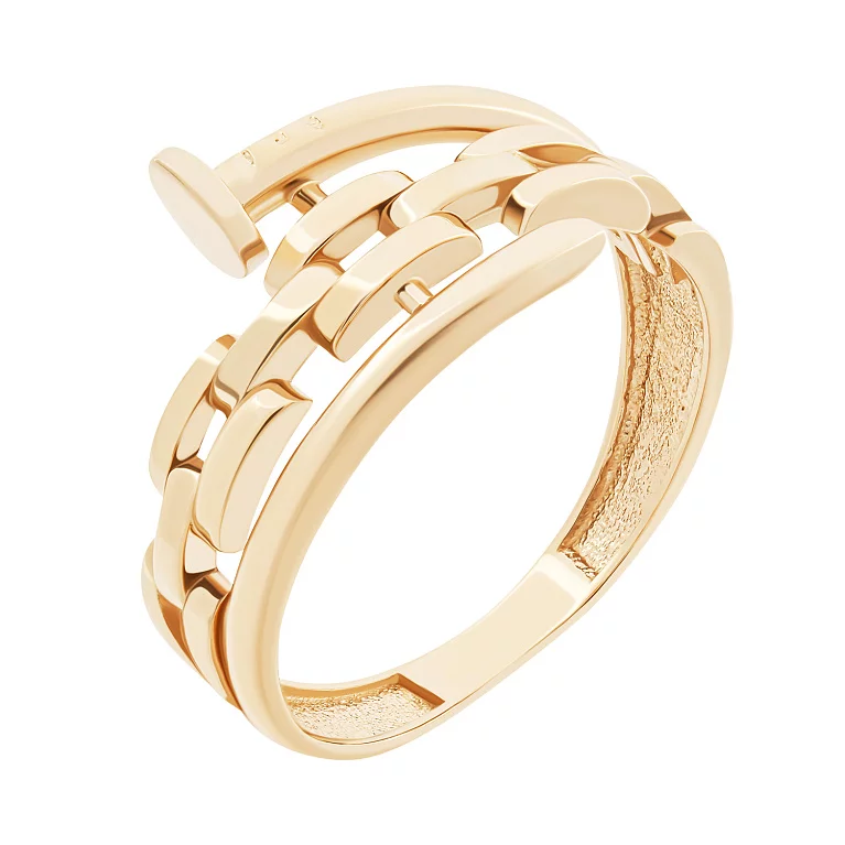 Кольцо "Гвоздь" из красного золота. Артикул 214043601: цена, отзывы, фото – купить в интернет-магазине AURUM