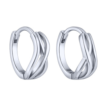 Серьги-кольца "Завитки" из серебра - 2125627