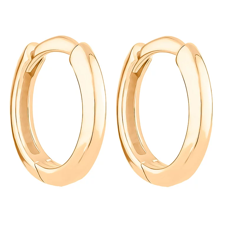 Серьги-кольца из красного золота. Артикул 103815/15: цена, отзывы, фото – купить в интернет-магазине AURUM