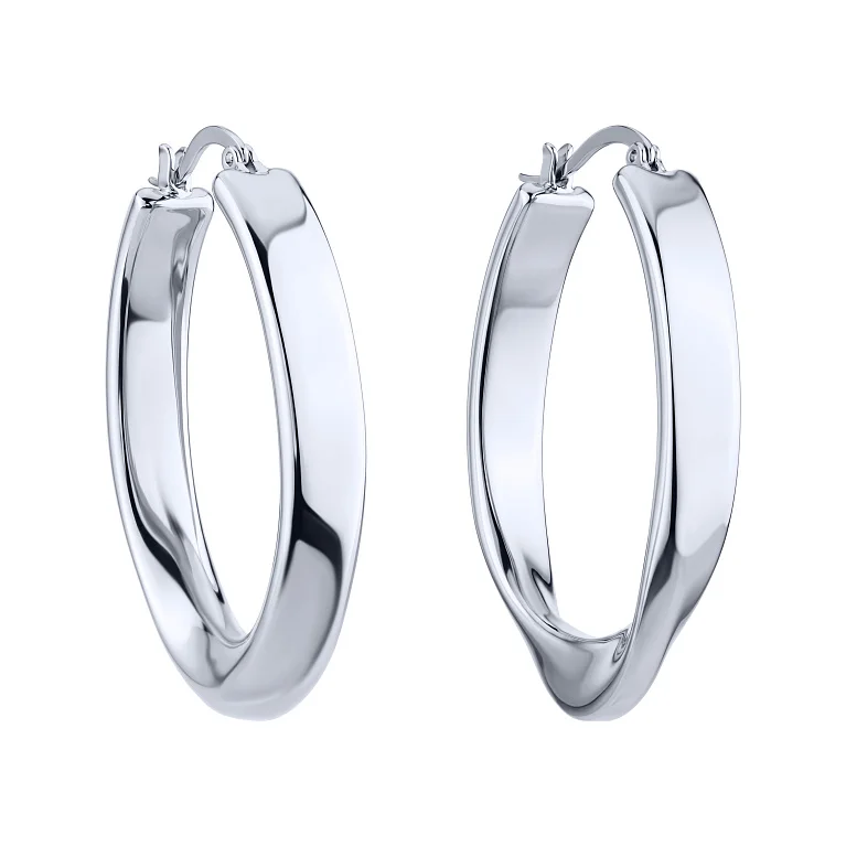 Серьги-кольца из серебра  - 2247652