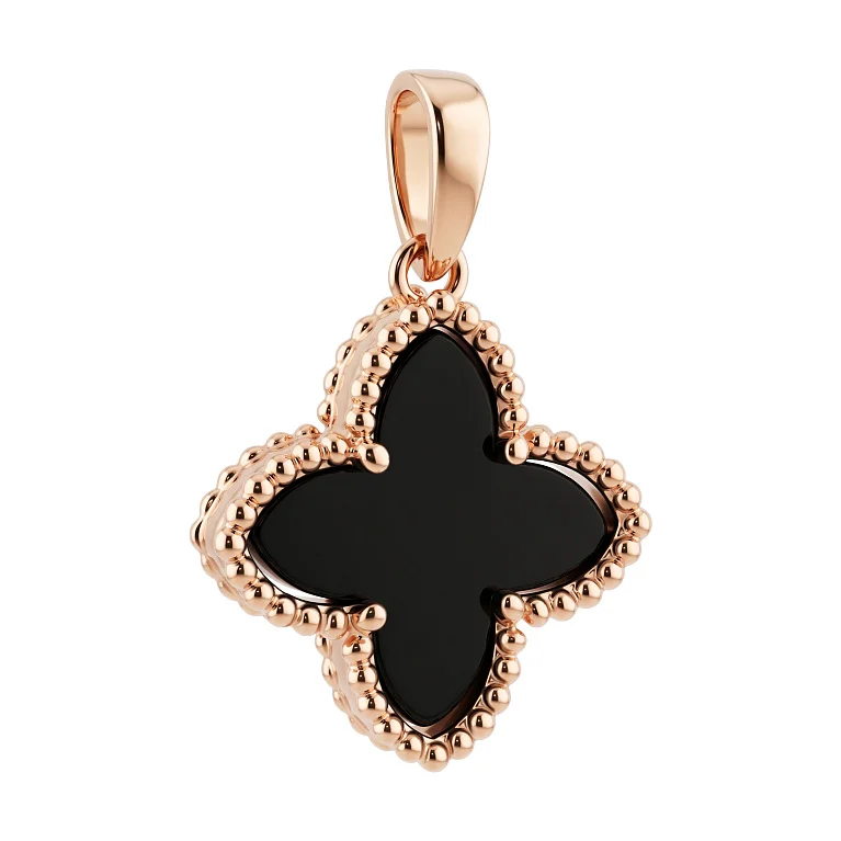 Підвіс з червоного золота "Квітка" з агатом - 2214322