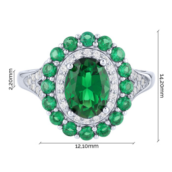 Срібна каблучка з фіанітами та альпінітами  - 2216763