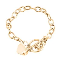 Браслет з червоного золота з підвіскою "Сердечко" плетіння якір - 1552254