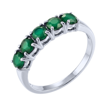 Кольцо из серебра с дорожкой из агата - 2287915