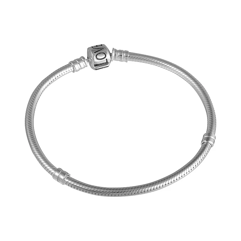 Срібний браслет для Шармів плетіння Снейк. Артикул 7509/700: ціна, відгуки, фото – купити в інтернет-магазині AURUM