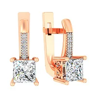 Золотые серьги с фианитами - 1505203