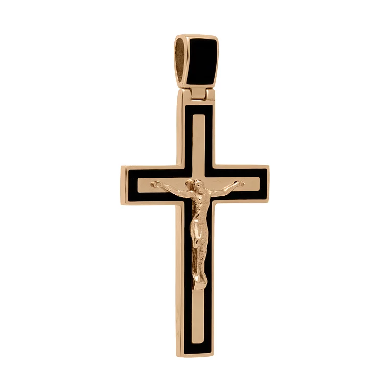 Крест в красном золоте с эмалью. Артикул 3110376101/2: цена, отзывы, фото – купить в интернет-магазине AURUM