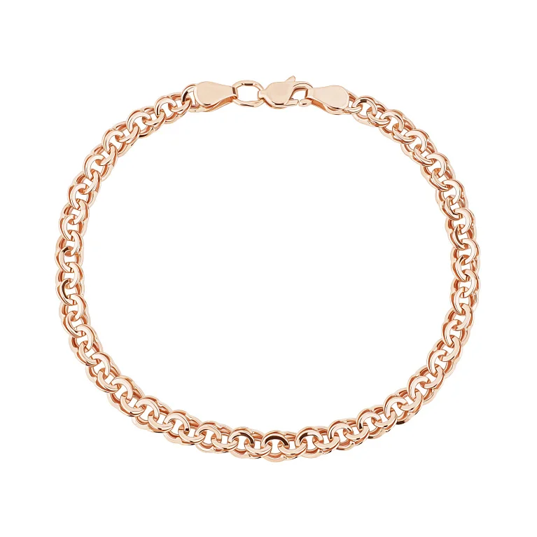 Браслет з червоного золота у плетінні бісмарк - 2222595