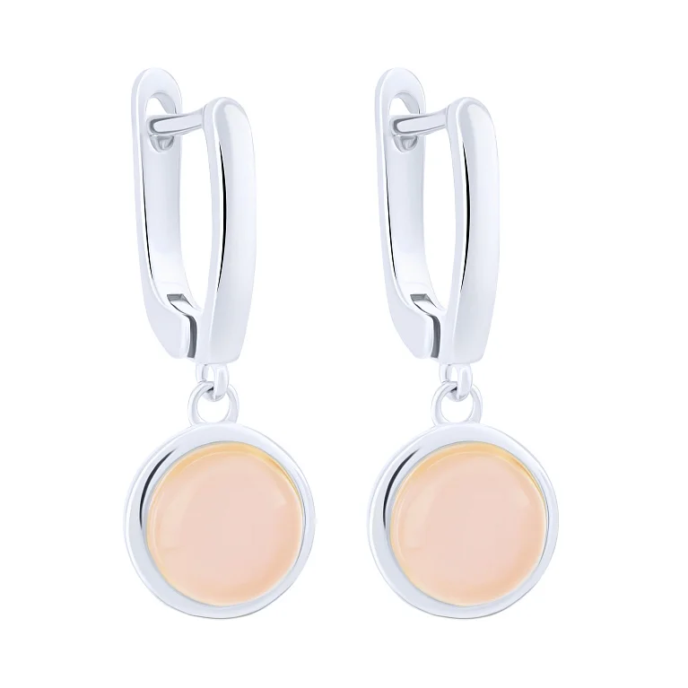 Срібні сережки з підвісами з кварцу - 2183534