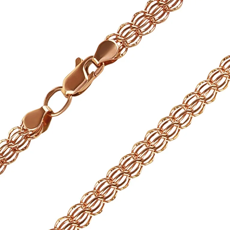 Браслет из красного золота плетение питон - 2128474