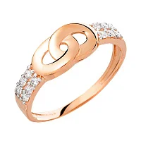 Кольцо из красного золота с фианитами - 959759