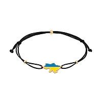Шелковый браслет "Украина" с эмалью и золотой вставкой - 1641559