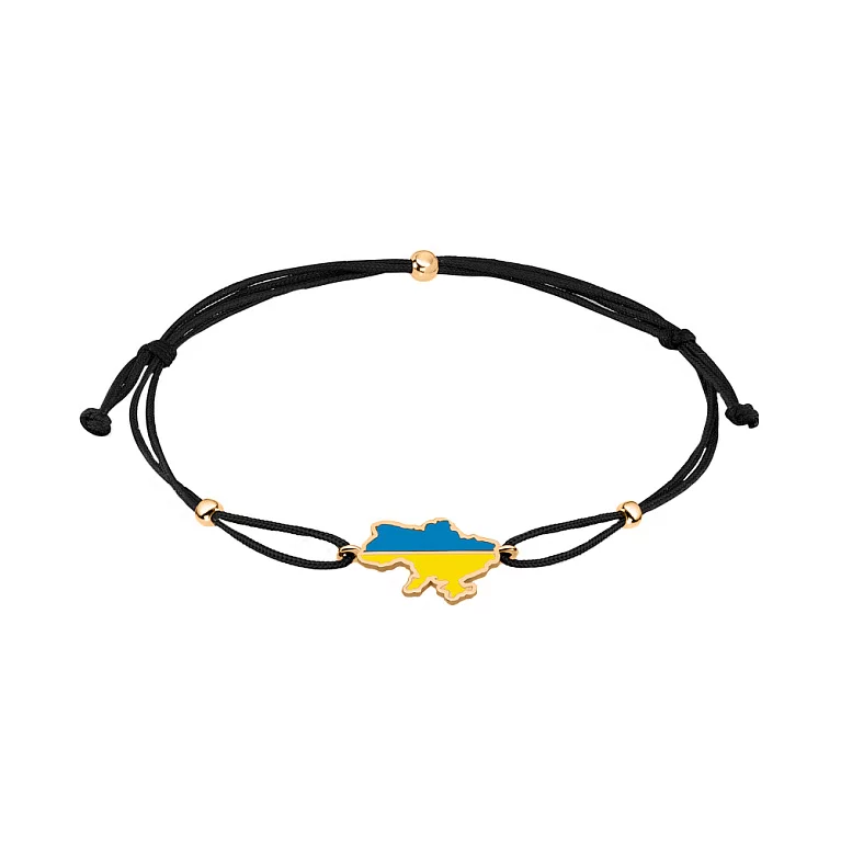 Шелковый браслет "Украина" с эмалью и золотой вставкой. Артикул 340026чесж: цена, отзывы, фото – купить в интернет-магазине AURUM