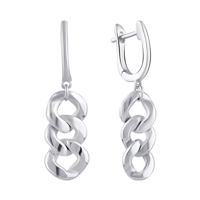 Сережки серебряные с подвесками "Цепи". Артикул 7502/2102342: цена, отзывы, фото – купить в интернет-магазине AURUM