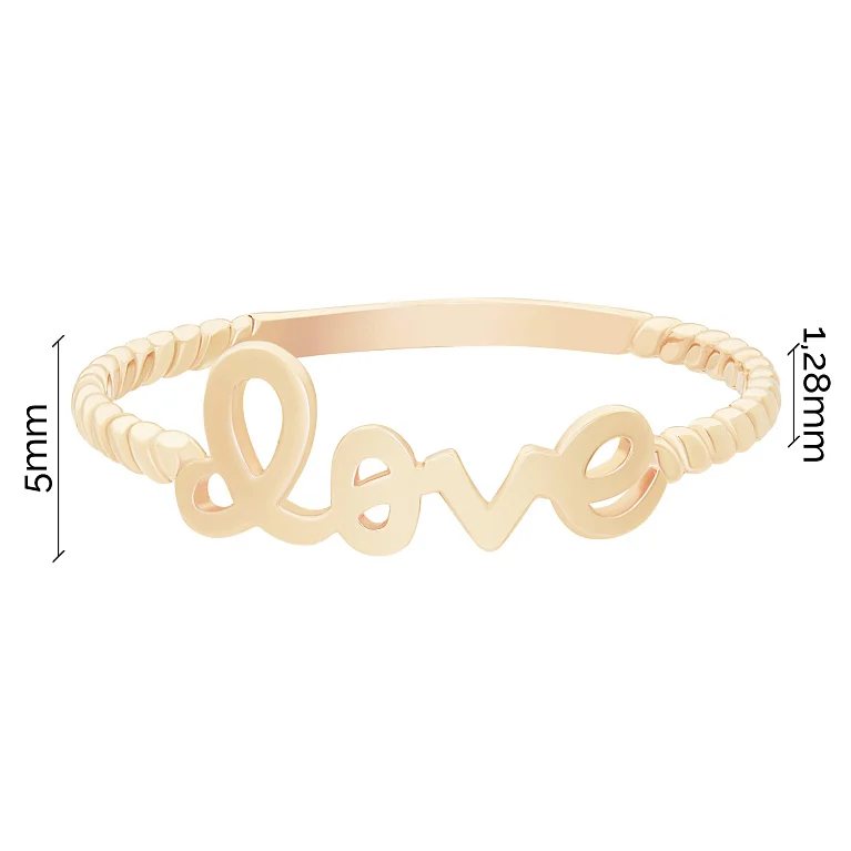 Кольцо "love" из красного золота - 1735974
