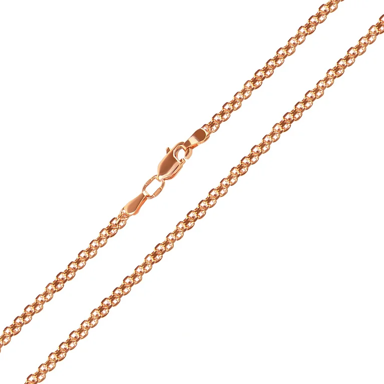 Цепочка с плетением якорный бисмарк в красному золоті - 648765