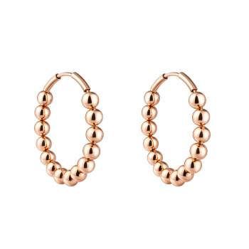 Серьги-кольца "Шарики" из красного золота - 2207057