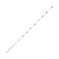 Браслет из серебра с разноцветными альпинитами Якорное плетение. Артикул 7509/996а: цена, отзывы, фото – купить в интернет-магазине AURUM