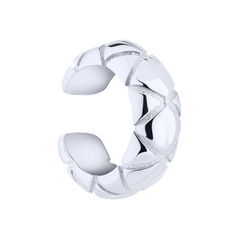 "Моносерьга-кафа" из серебра с узорами - 2131180