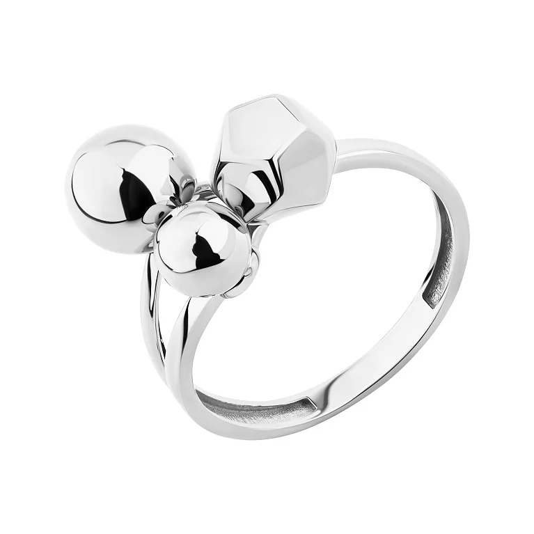 Кольцо из белого золота "Шарики" - 2135079