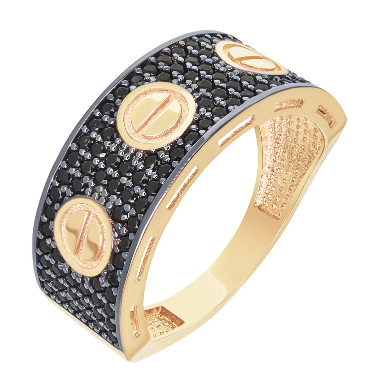 Кольцо "Love" с фианитами из красного золота. Артикул 214911801: цена, отзывы, фото – купить в интернет-магазине AURUM