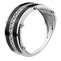 Кольцо серебряное с эмалью и цирконием. Артикул 7501/380159А: цена, отзывы, фото – купить в интернет-магазине AURUM