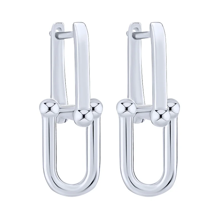 Сережки "Ланки" зі срібла з підвісом - 2187016