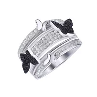 Серебряное кольцо с циркониями Бабочки. Артикул 7501/КК2ФО/1125: цена, отзывы, фото – купить в интернет-магазине AURUM