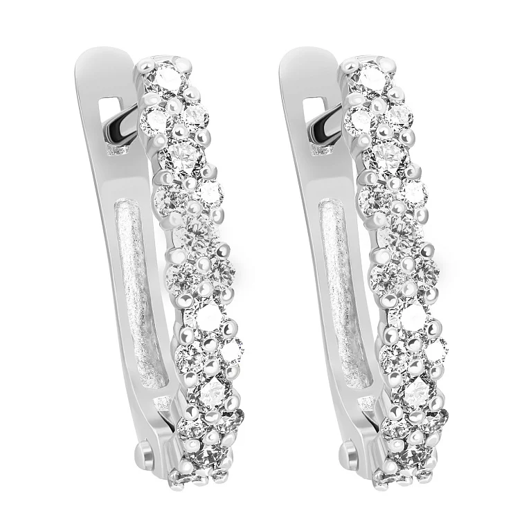 Золоті сережки з доріжкою діамантів. Артикул 2192053202: ціна, відгуки, фото – купити в інтернет-магазині AURUM