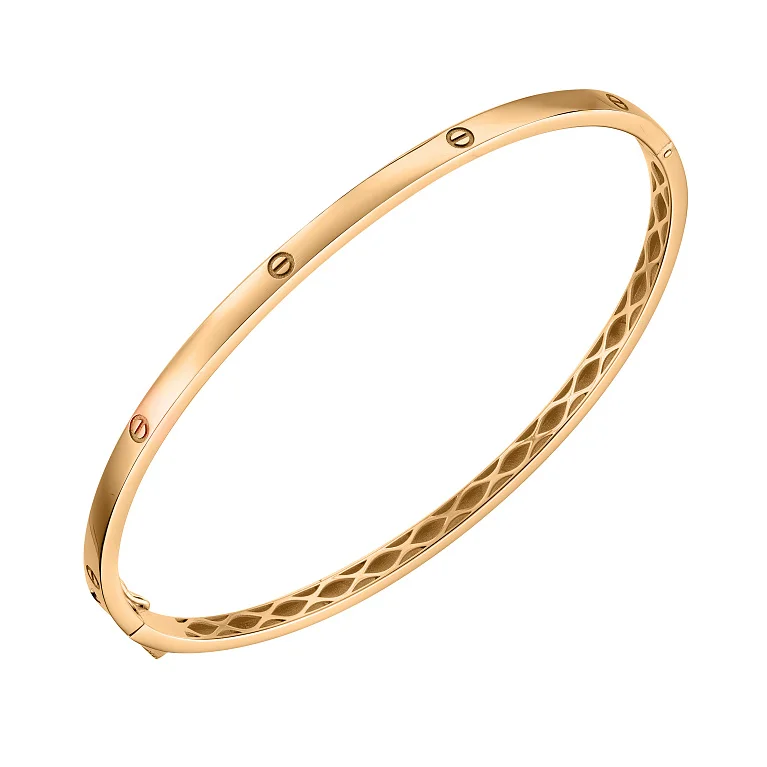 Жесткий браслет "Love" из красного золота  - 2193431