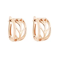 Сережки із червоного золота "Листя" - 2135836