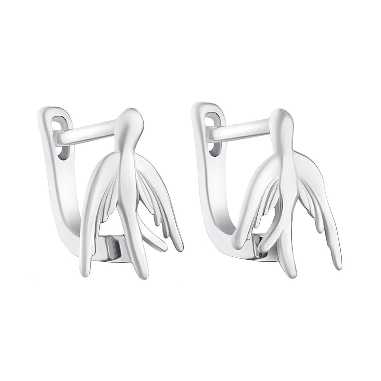 Срібні сережки "Ластівки". Артикул 7502/С2/2026: ціна, відгуки, фото – купити в інтернет-магазині AURUM
