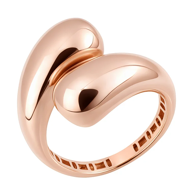Незамкнена каблучка "Крапля" із червоного золота - 2129754