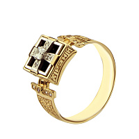 Перстень з червоного золота. Артикул 9618-оникс: ціна, відгуки, фото – купити в інтернет-магазині AURUM