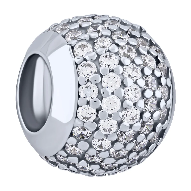 Срібний шарм з розсипом фіанітів - 2137998