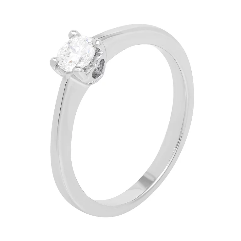 Каблучка для заручин у білому золоті з діамантом. Артикул К341182020б: ціна, відгуки, фото – купити в інтернет-магазині AURUM
