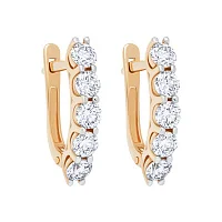 Сережки из красного золота с бриллиантами - 1782802
