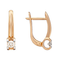 Золоті сережки з діамантом. Артикул 2191248201: ціна, відгуки, фото – купити в інтернет-магазині AURUM