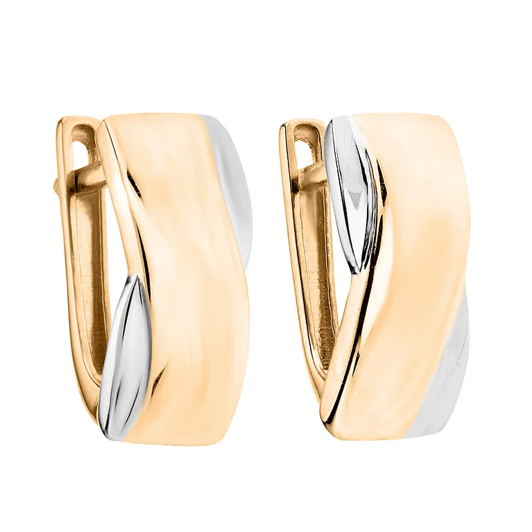 Сережки з комбінованого золота - 962976