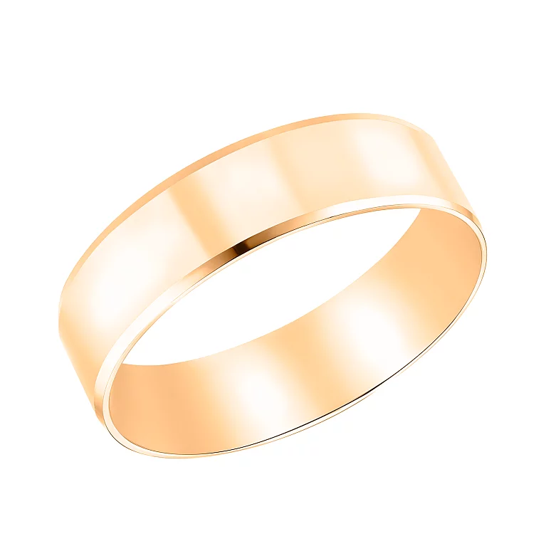 Обручальное кольцо из красного золота американка с фаской . Артикул 239194: цена, отзывы, фото – купить в интернет-магазине AURUM